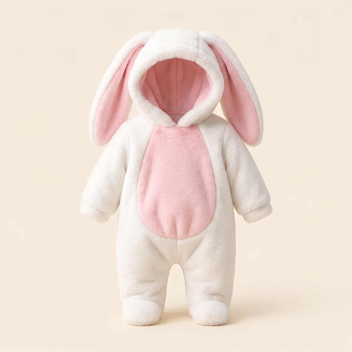 Mimiloop Bunny Hooded Baby Onesie - Front View