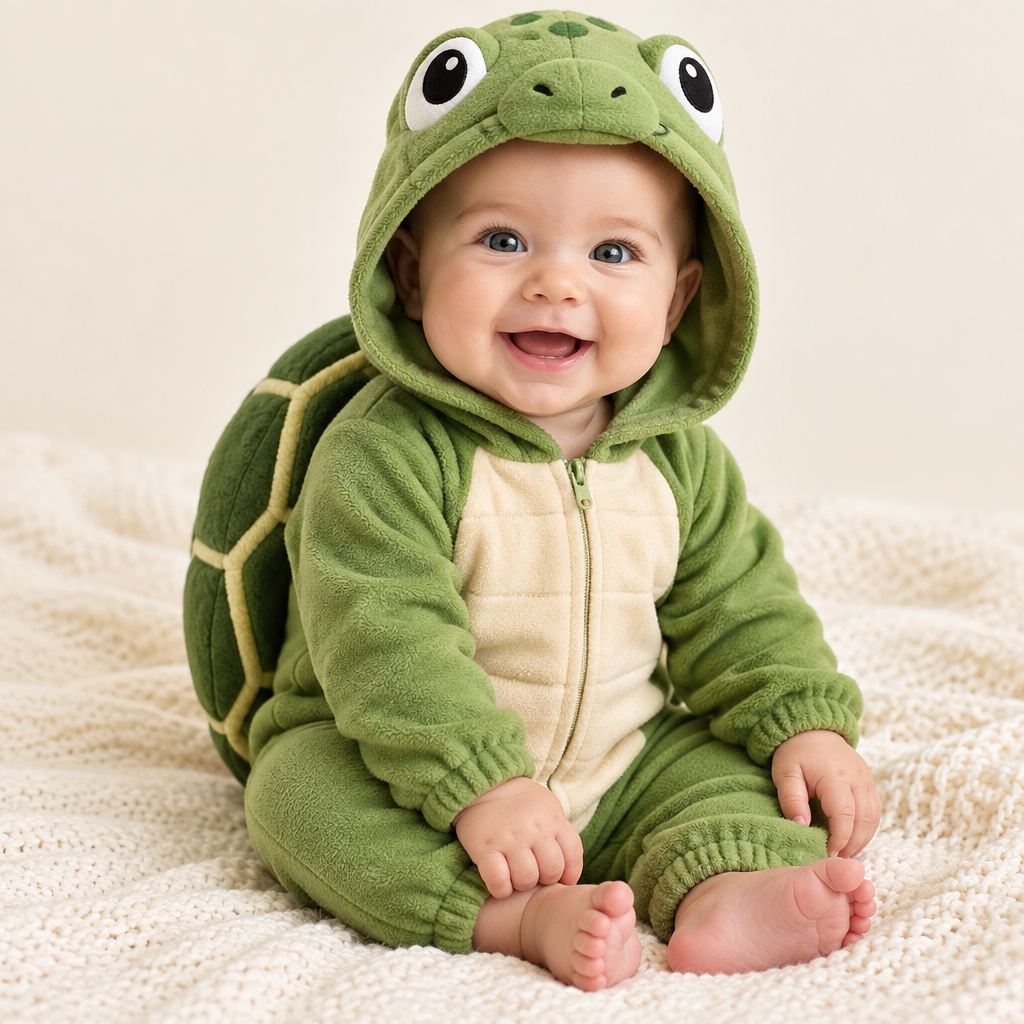 Bebé con pijama de tortuga Mimiloop - Product Shot