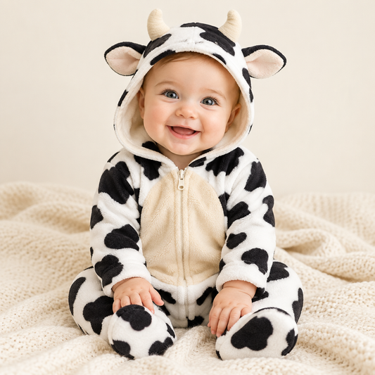 Bebé con pijama de vaquita Mimiloop - Product Shot